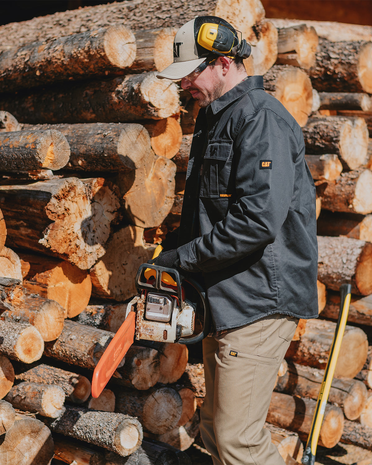 Men's Waxed Cotton Shirt Jacket - Water-Resistant Outdoor Workwear for Hiking, Camping & Casual Wear