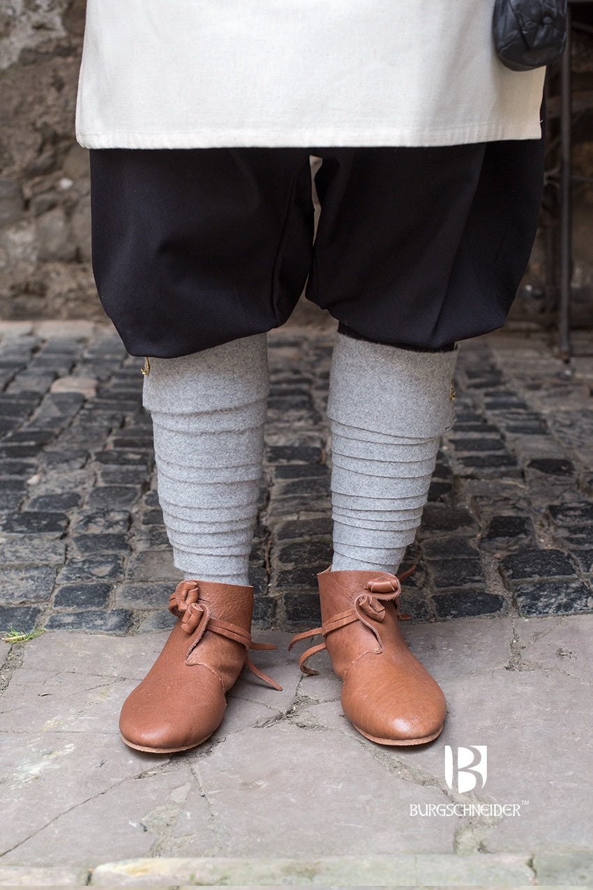 Premium Wool Winingas Aki Grey - Warm & Durable Viking Style Leg Wraps for LARP, Reenactment & Outdoor Adventures