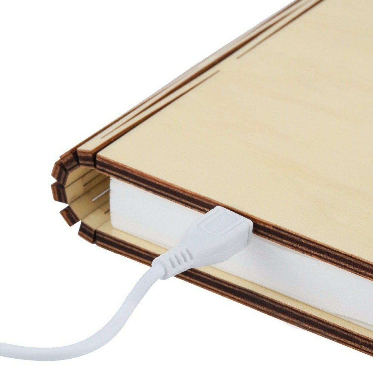 Gingko LED Smart Book Desk Light with Natural Wood Effect Finish - Rechargeable USB Reading Lamp, Adjustable Brightness & Color Temperature for Study, Office, and Bedroom Use - Maple Design