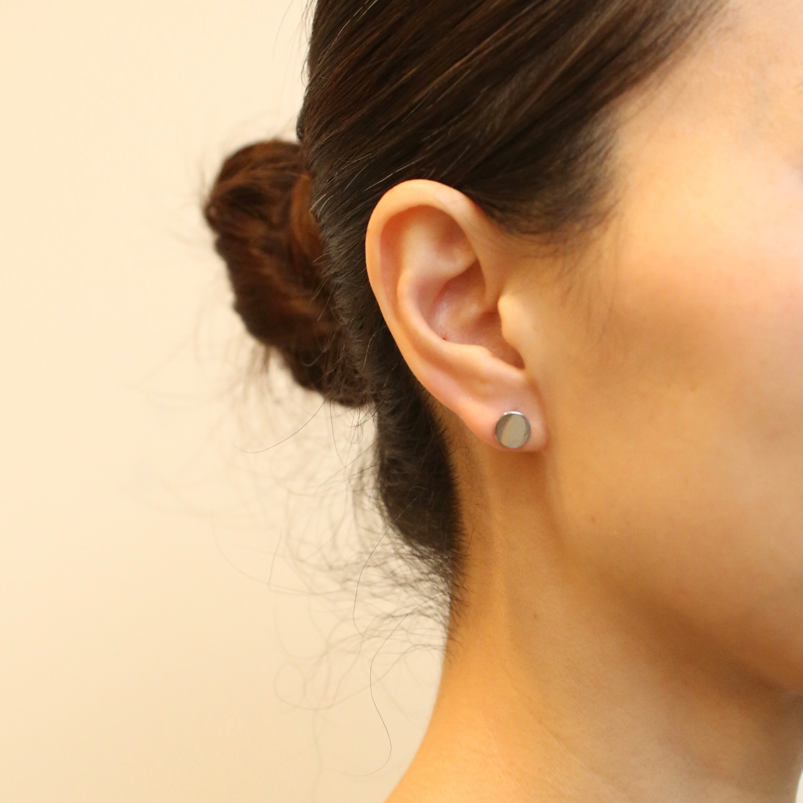 Flat Circle Stud Earrings for Women - Minimalist Stainless Steel Small Hoop Earrings for Everyday Wear | Perfect for Work, Parties & Casual Outfits