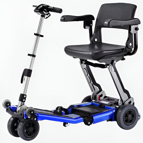 FreeRider USA Luggie Elite 4-Wheel Bariatric Foldable Travel Scooter - Heavy Duty Mobility Scooter for Adults & Seniors - Perfect for Airports, Shopping Malls & Outdoor Adventures