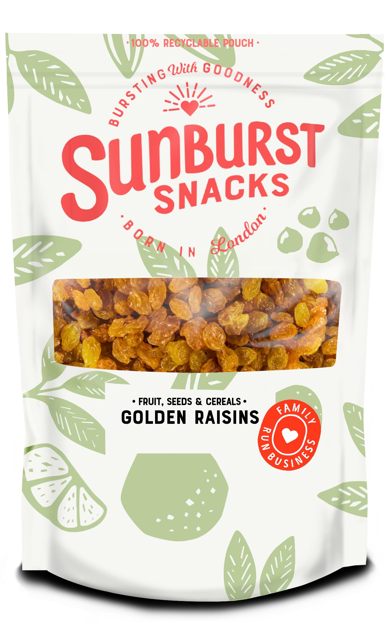 Sunburst Snacks Premium Golden Raisins 1kg (35.2 oz) - Sweet & Juicy Dried Fruit for Baking, Snacking & Healthy Breakfast | Bulk Pack