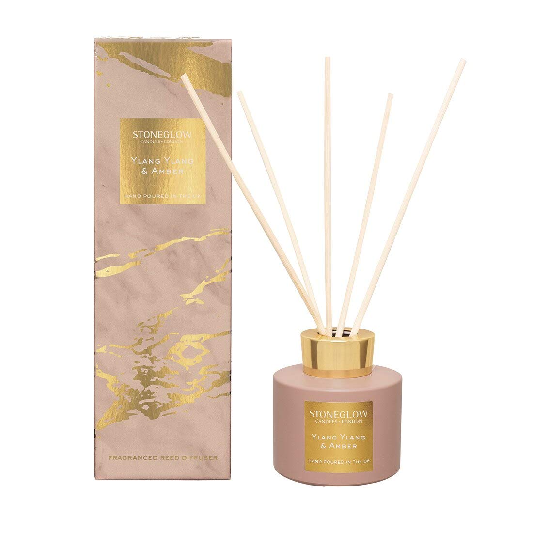 Luna Ylang Ylang & Amber Reed Diffuser - Premium Aromatherapy Essential Oil Diffuser for Home, Office, Spa - Long Lasting Fragrance for Relaxation & Stress Relief