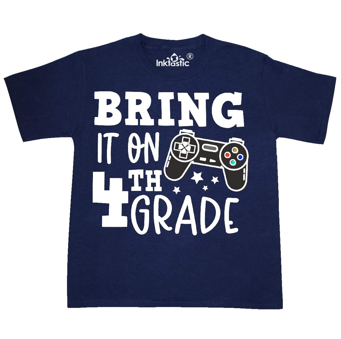 Inktastic Bring It on 4th Grade Video Game Controller Youth T-Shirt - Fun Graphic Tee for Kids Gaming Enthusiasts - Perfect for School, Parties & Playdates