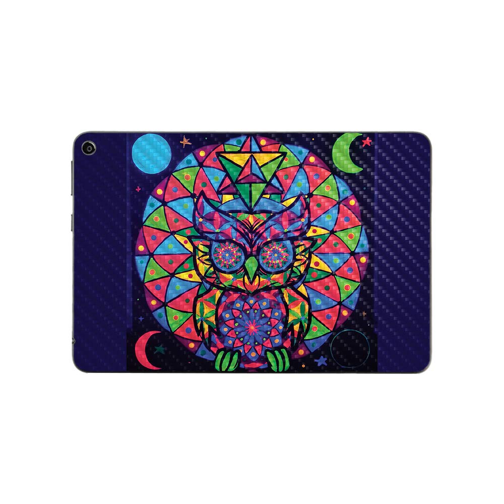 MightySkins Carbon Fiber Skin for Amazon Fire HD 8 (2020) - Goodnight Owl Design | Protective & Durable Textured Vinyl Cover | Easy to Apply | Made in USA | Perfect for Home, Office & Travel Use