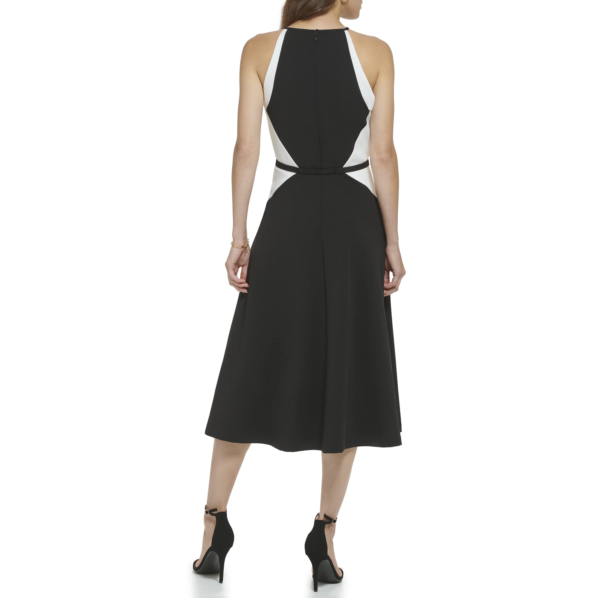 DKNY Women's Belted Midi Dress - Slim Fit Wrap Dress with Adjustable Waist Tie, Casual & Office Wear, Perfect for Work, Date Night & Special Occasions