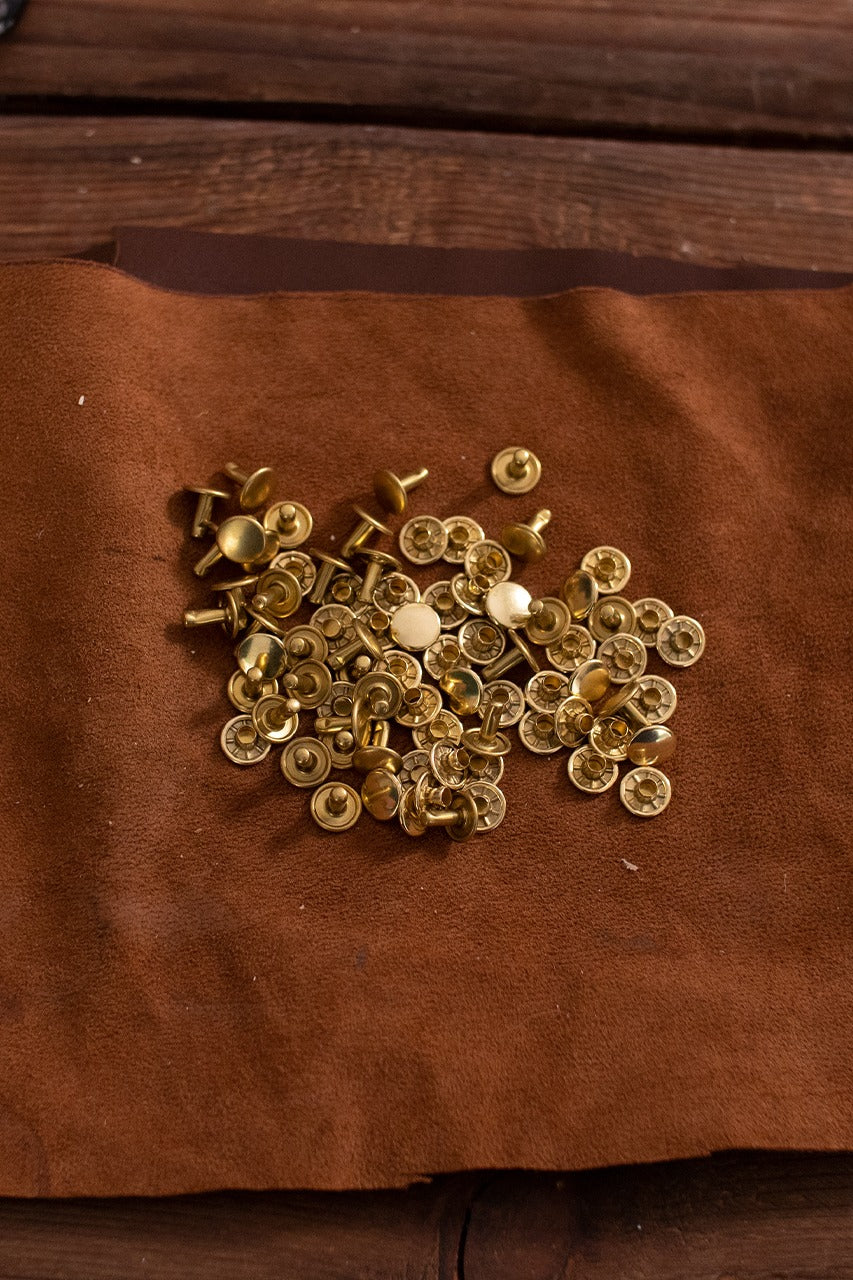 Brass Hollow Rivet KØ9.2 x L8.2 mm - Durable Fasteners for Leathercraft, Jewelry Making & DIY Projects