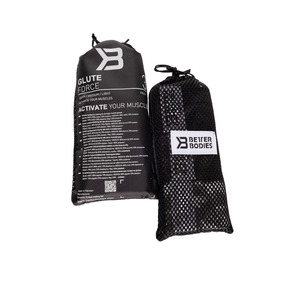 Better Bodies Glute Force Resistance Bands 3 Pack - Workout Bands for Glutes, Legs & Hip Exercises - Perfect for Home Gym, Yoga & Fitness Training