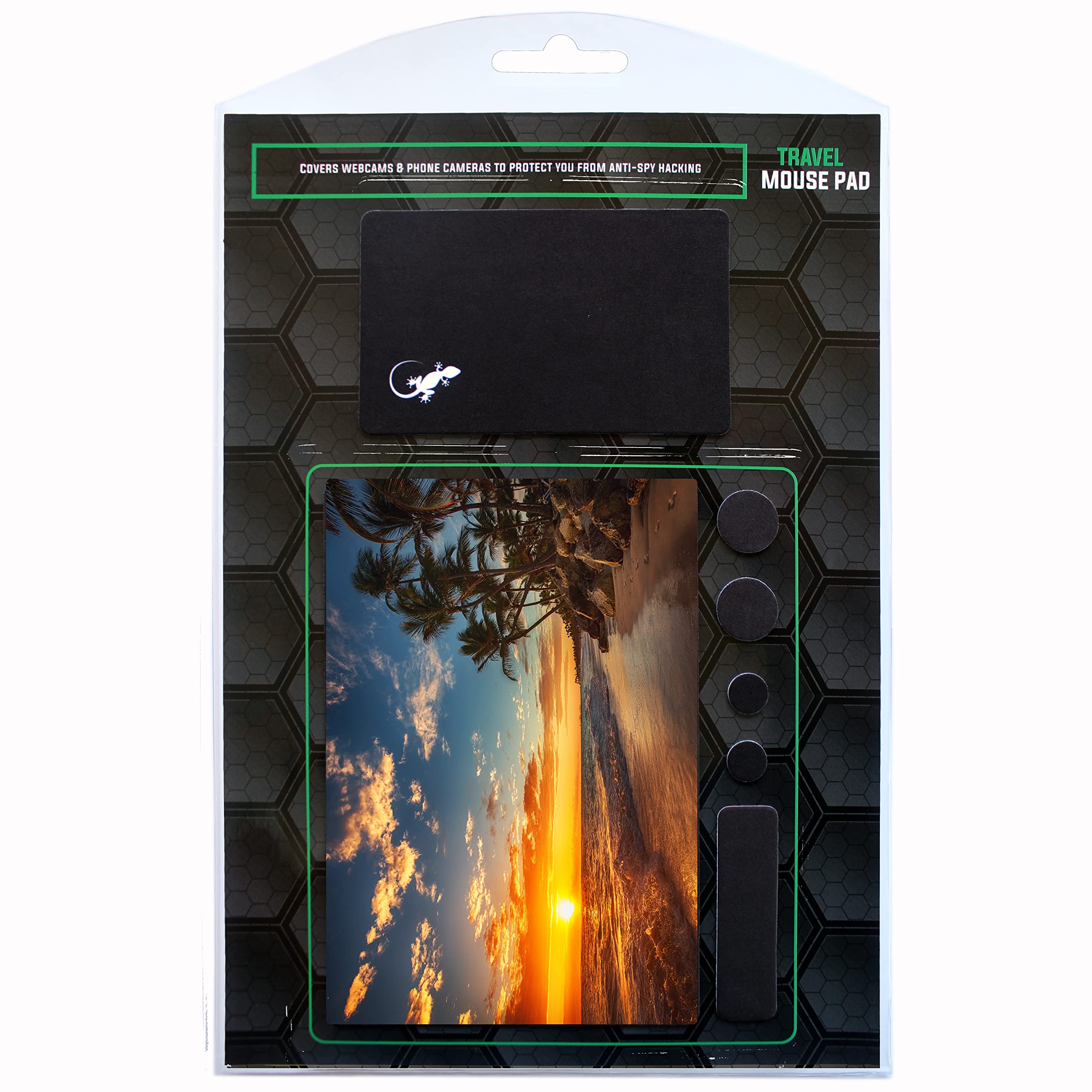 Non-Slip Adhesive Mouse Pad - Sticky & Portable Travel Mouse Mat for Laptop/Desktop - Easy Peel & Stick to Any Surface - Perfect for Office, Home, Gaming & Travel - Beach Sunset Design