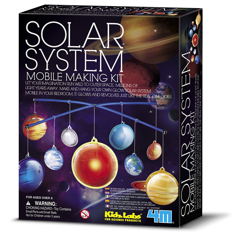 4M Glow in the Dark Solar System Mobile Making Kit - DIY Science STEM Toy for Kids - Perfect for Bedroom Decor & Space-Themed Learning Activities