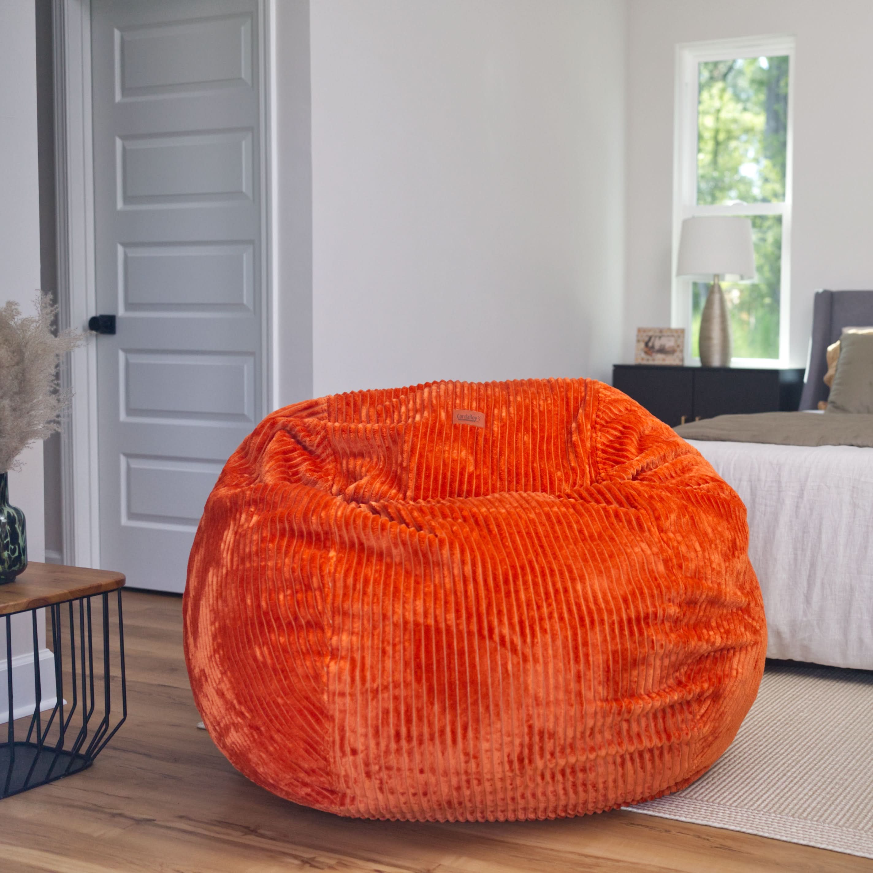 Premium Queen Size Bean Bag Chair - Ultra Soft Plush Corduroy Fabric for Living Room, Bedroom & Game Room Relaxation