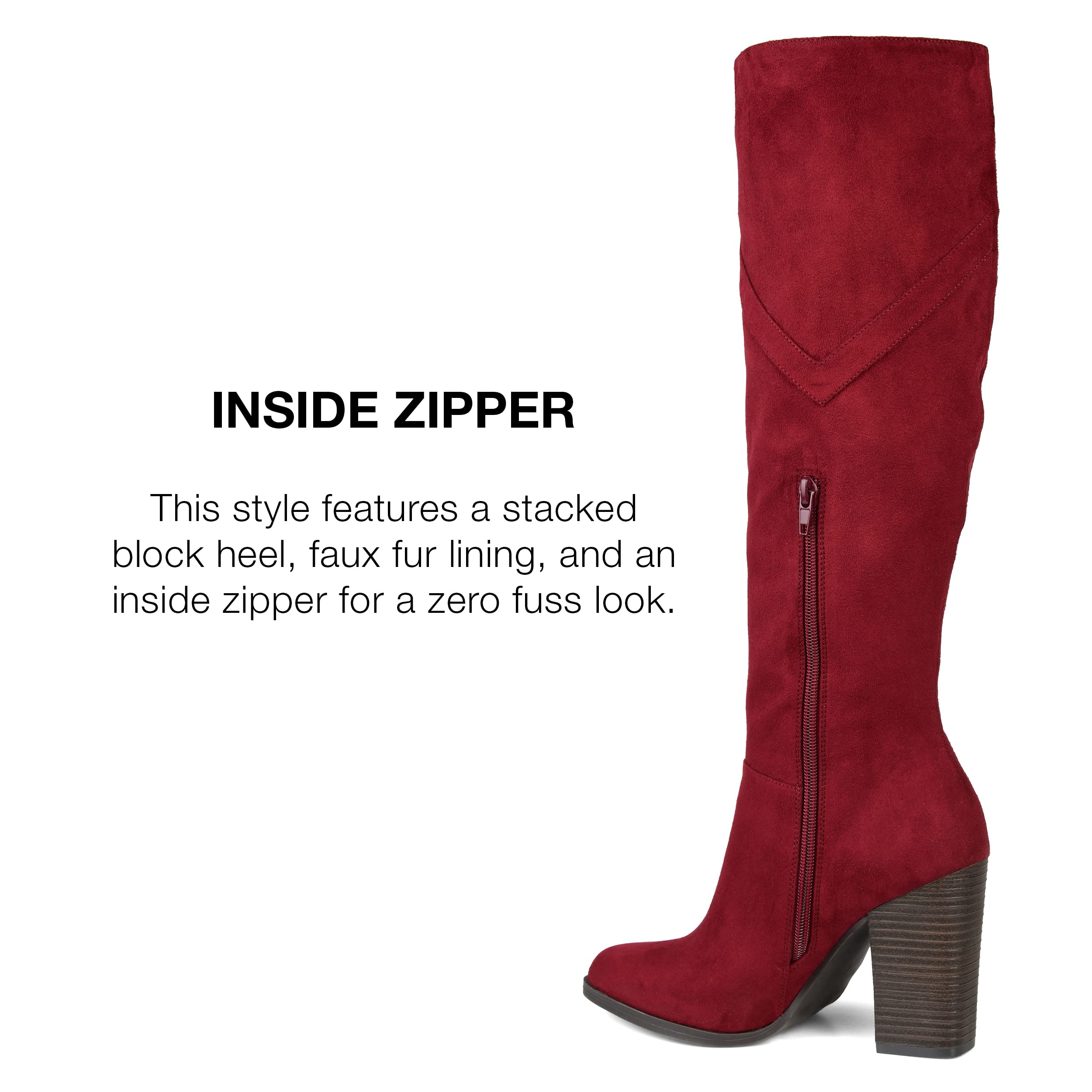 JC JOURNEE COLLECTION Women's Knee High Boots - Comfortable Winter Riding Boots with Side Zipper, Waterproof & Warm for Snow, Rain, Work & Casual Outfits