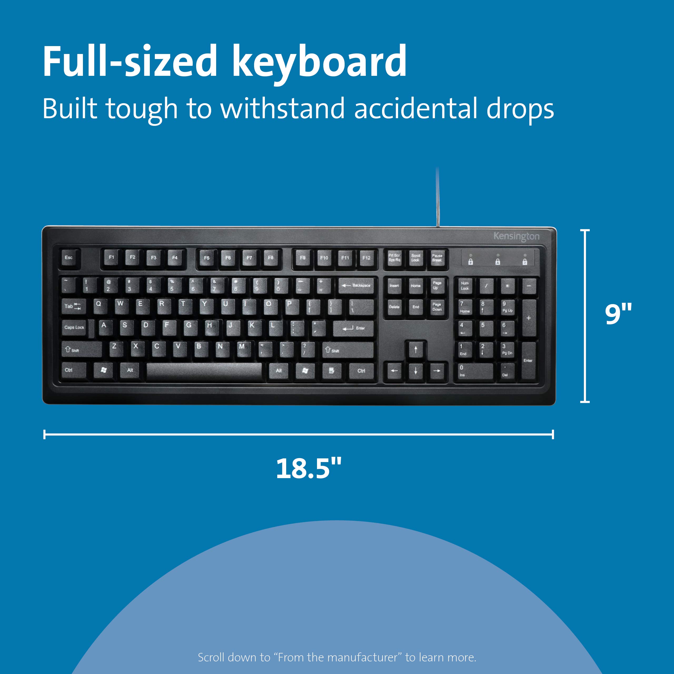 Kensington Wired Keyboard and Mouse Desktop Set (K72436AM) - Ergonomic USB Combo for PC, Mac, Laptop - Perfect for Office, Home, Gaming & Productivity