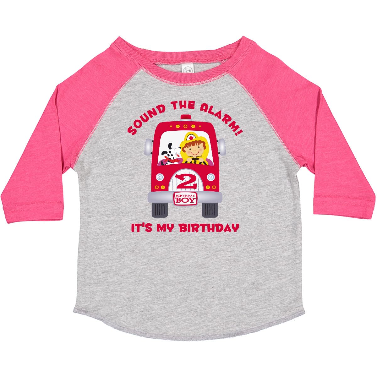 inktastic Fire Truck Toddler T-Shirt for 2nd Birthday Boys - Perfect Gift for Firefighter Themed Parties & Outdoor Play