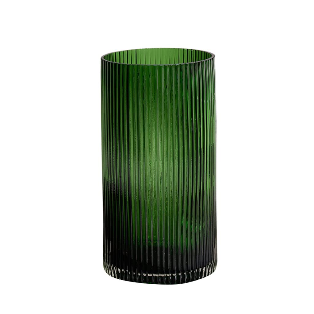 Striped Glass Flower Vases for Home Decor - 14.5x28cm Creative Dried Flower Arrangement Vase, Perfect for Wedding Centerpieces, Hotel Decor, and Restaurant Table Settings (Color A)