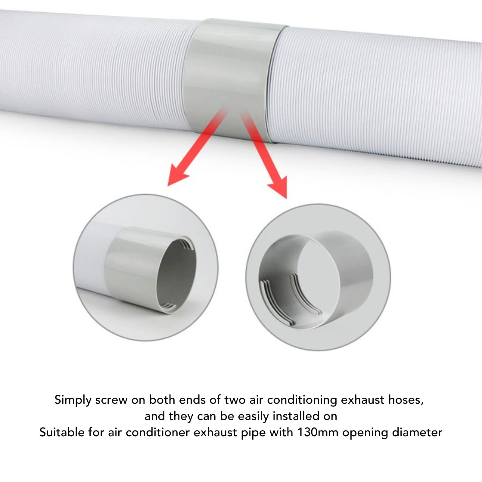 5 Inch Exhaust Hose Connector - AC Coupling Extension for Portable Air Conditioner Accessories | Durable Air Conditioner Hose Adapter for Mobile AC Units | Perfect for Home, Office & RV Cooling Solutions