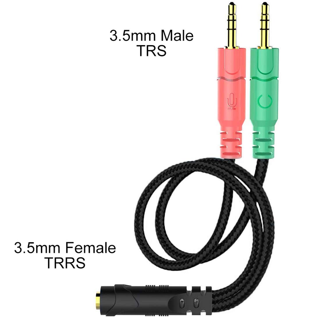 ENVEL 3.5mm Headphone & Microphone Splitter Cable - Female to Dual Male Y Adapter for PC, Laptop, Gaming Headset - Perfect for Streaming, Online Meetings & Multi-Device Audio Sharing