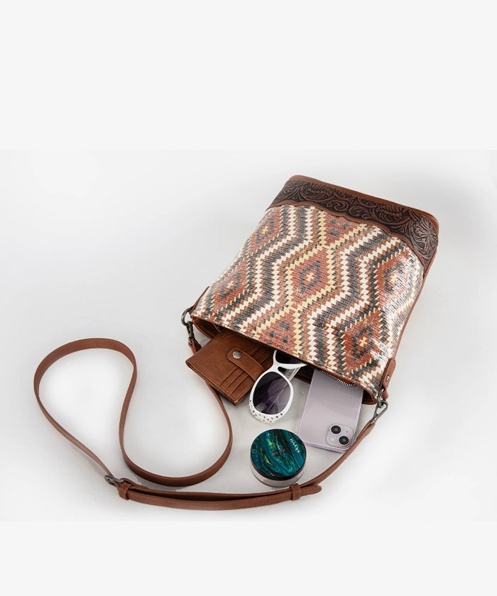 Montana West Sequined Aztec Concealed Carry Hobo Bag - Stylish & Functional Crossbody Purse for Women | Perfect for Everyday Use, Travel & Concealed Carry