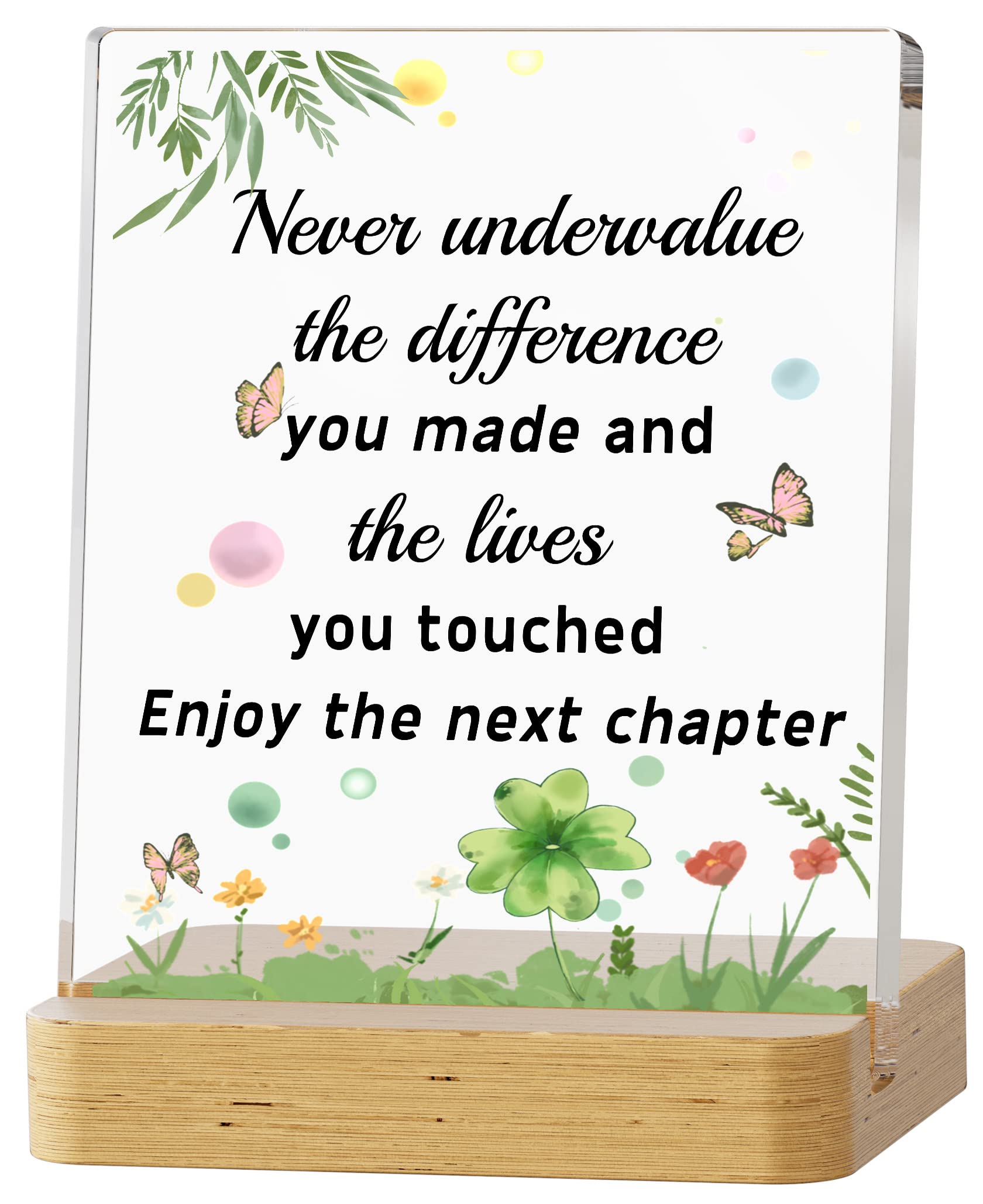 Sunflower Retirement Gifts for Women - Coworker Farewell Gift for Teacher, Nurse, Boss, Leader - Inspirational Desk Plaque for Home Office - Perfect for Birthday, Christmas & New Job Celebrations (Green)