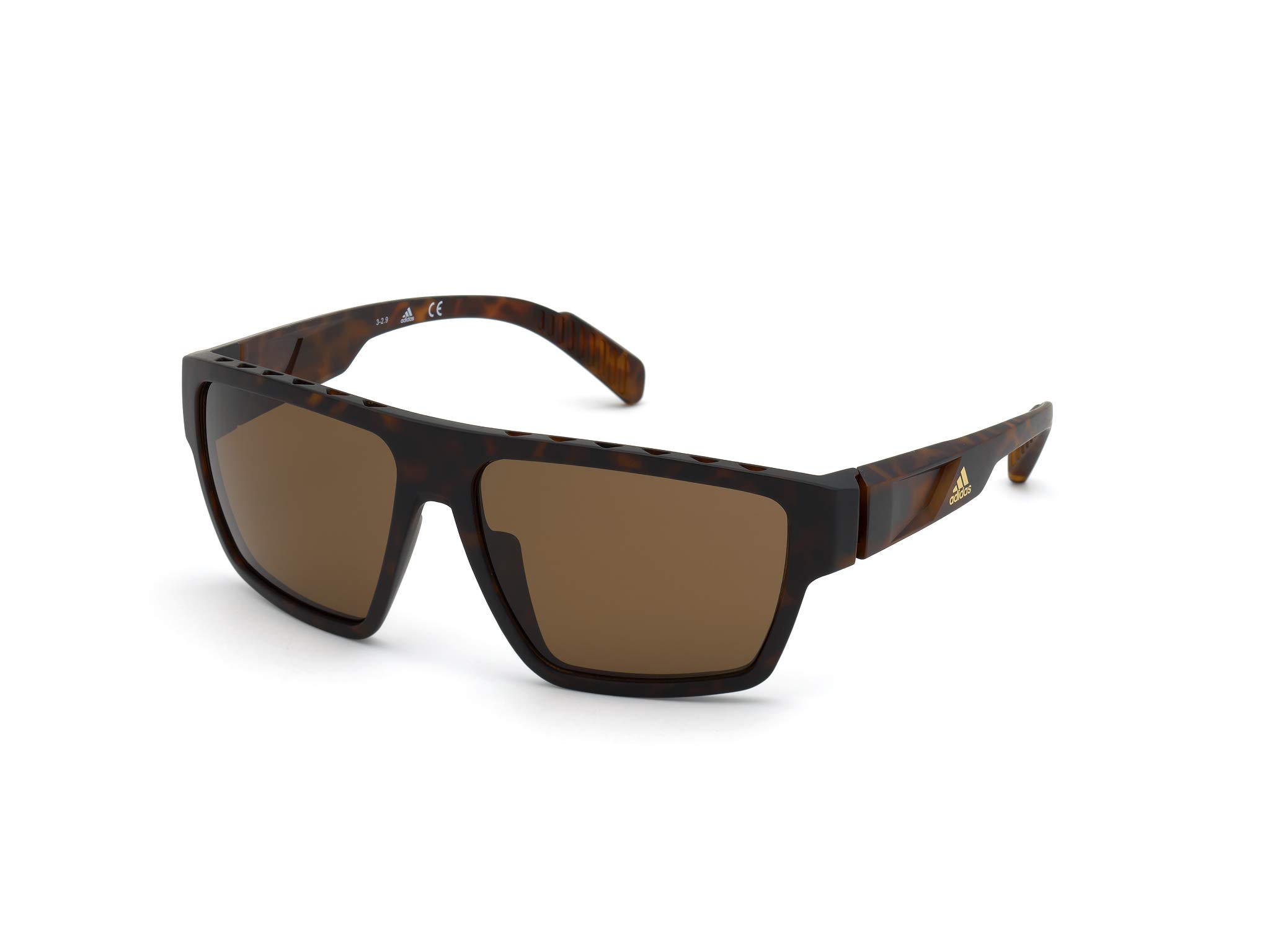 Adidas Men's Polarized Sunglasses - Dark Havana/Brown Lens, UV Protection, Lightweight & Durable for Running, Driving, Outdoor Sports & Travel