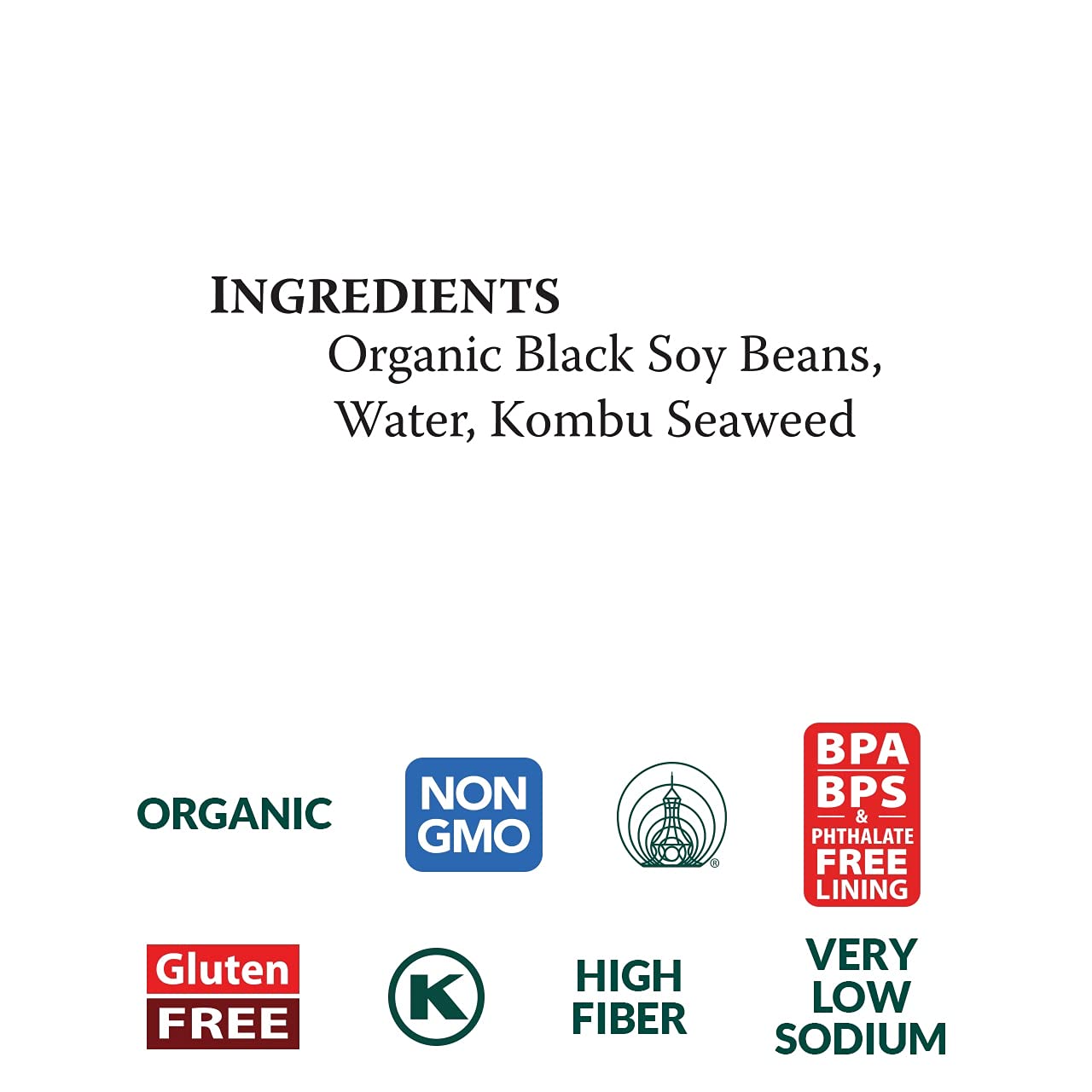 Organic Black Soybeans - 15 oz Can | Non-GMO, Gluten Free, Vegan & Kosher Certified | High Protein, No Salt Added | USA Grown | Ready to Eat | Perfect for Salads, Soups, Stews & Healthy Meal Prep