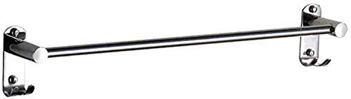 FMOGE 24-Inch Stainless Steel Towel Bar with Hooks - Mirror Polished Bathroom Towel Rail for Bathrobes, Pajamas & Storage - Durable 304 Stainless Steel - Perfect for Bathroom, Balcony & Laundry Room Organization
