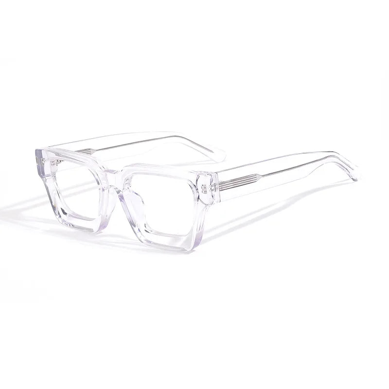 Stylish Black Acetate Square Eyeglasses for Men & Women - Unisex Full Rim Frame 51439 | Perfect for Work, Reading & Fashion Accessories