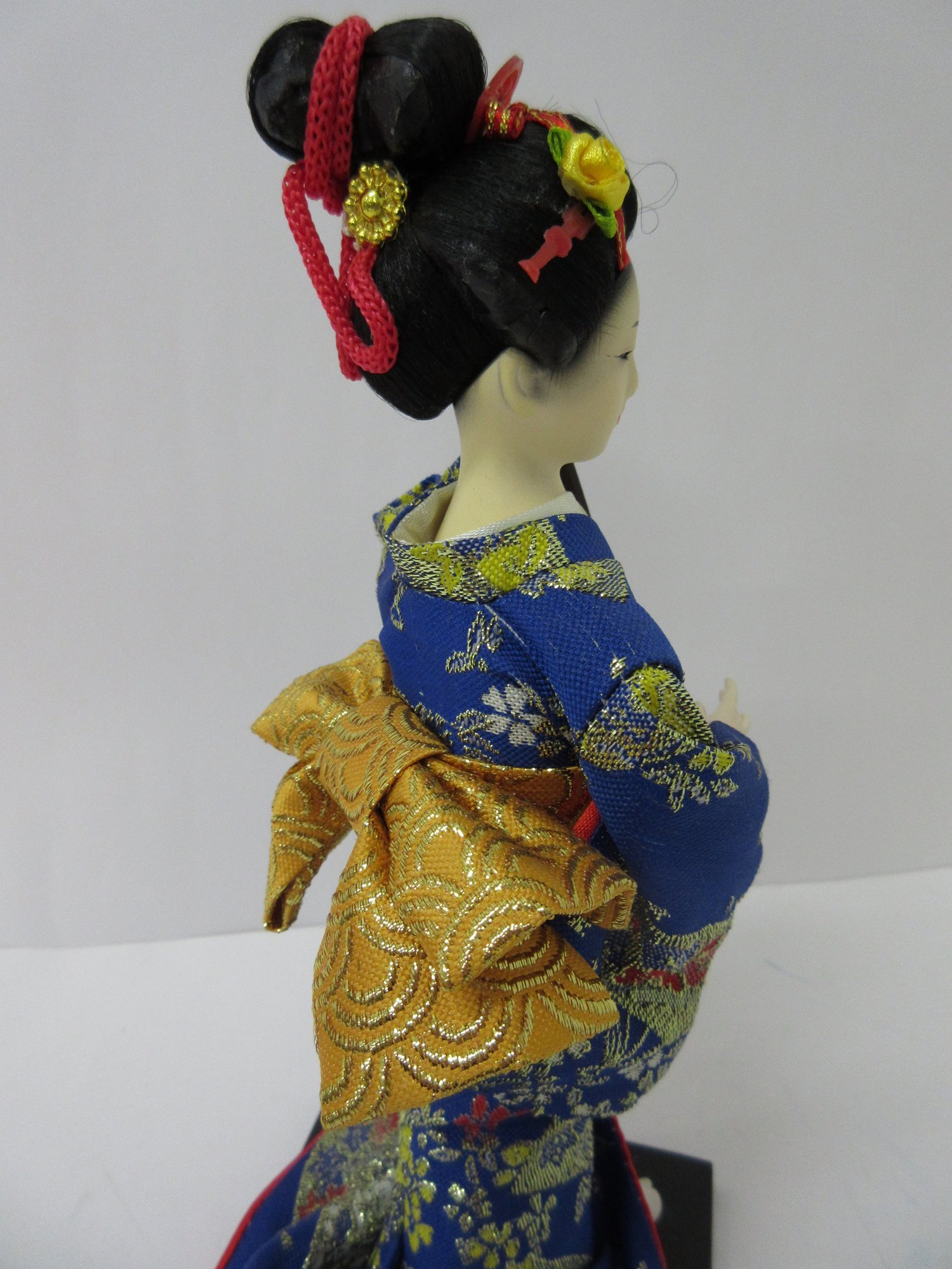 9 Inch Traditional Japanese Kimono Doll with Shamisen - Handmade Hina Matsuri Decoration for Home & Office Display