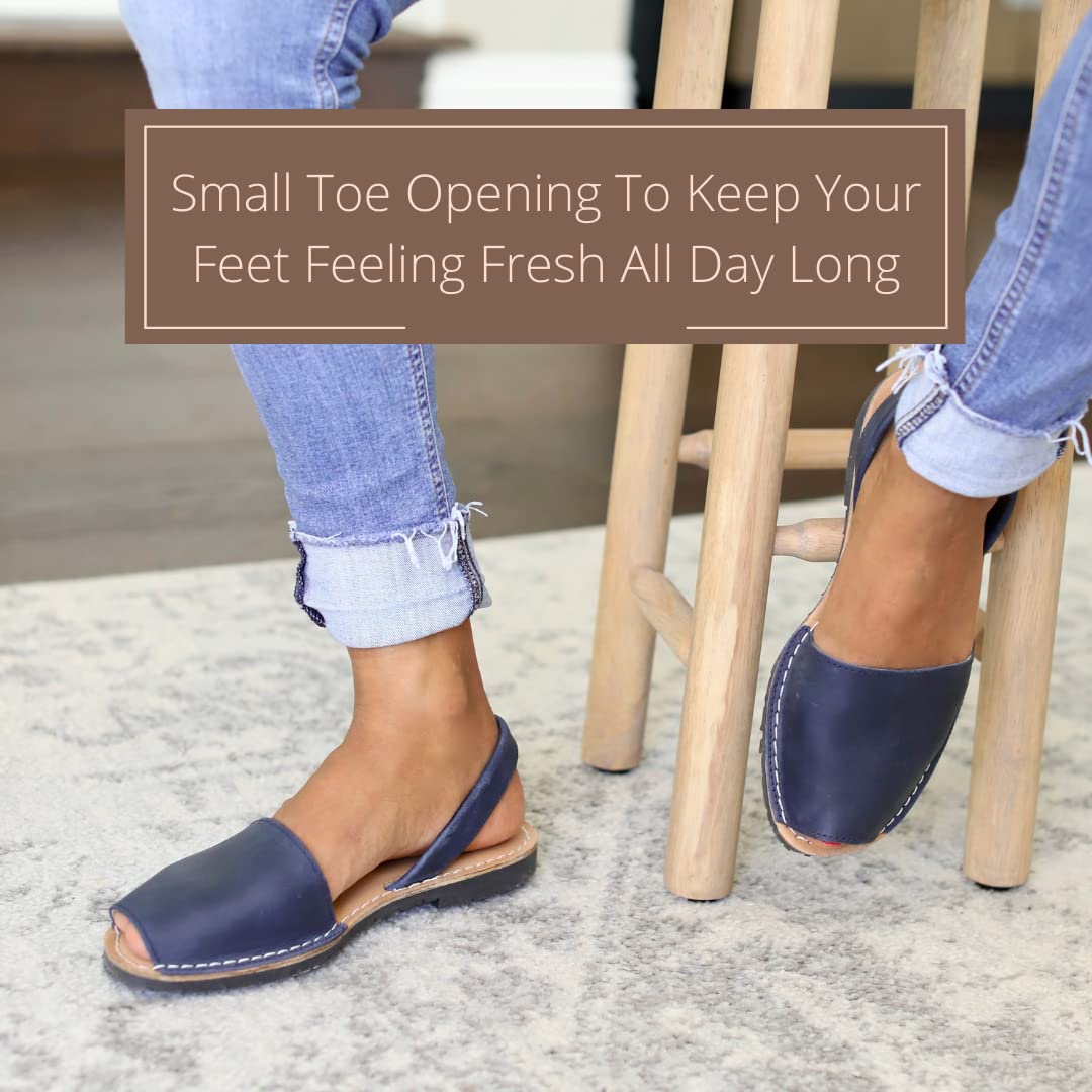 Women's Classic Flat Sandals - Soft Leather Peep Toe Dressy & Casual Slip-On Shoes | Perfect for Summer Outfits, Beach Vacations & Everyday Wear