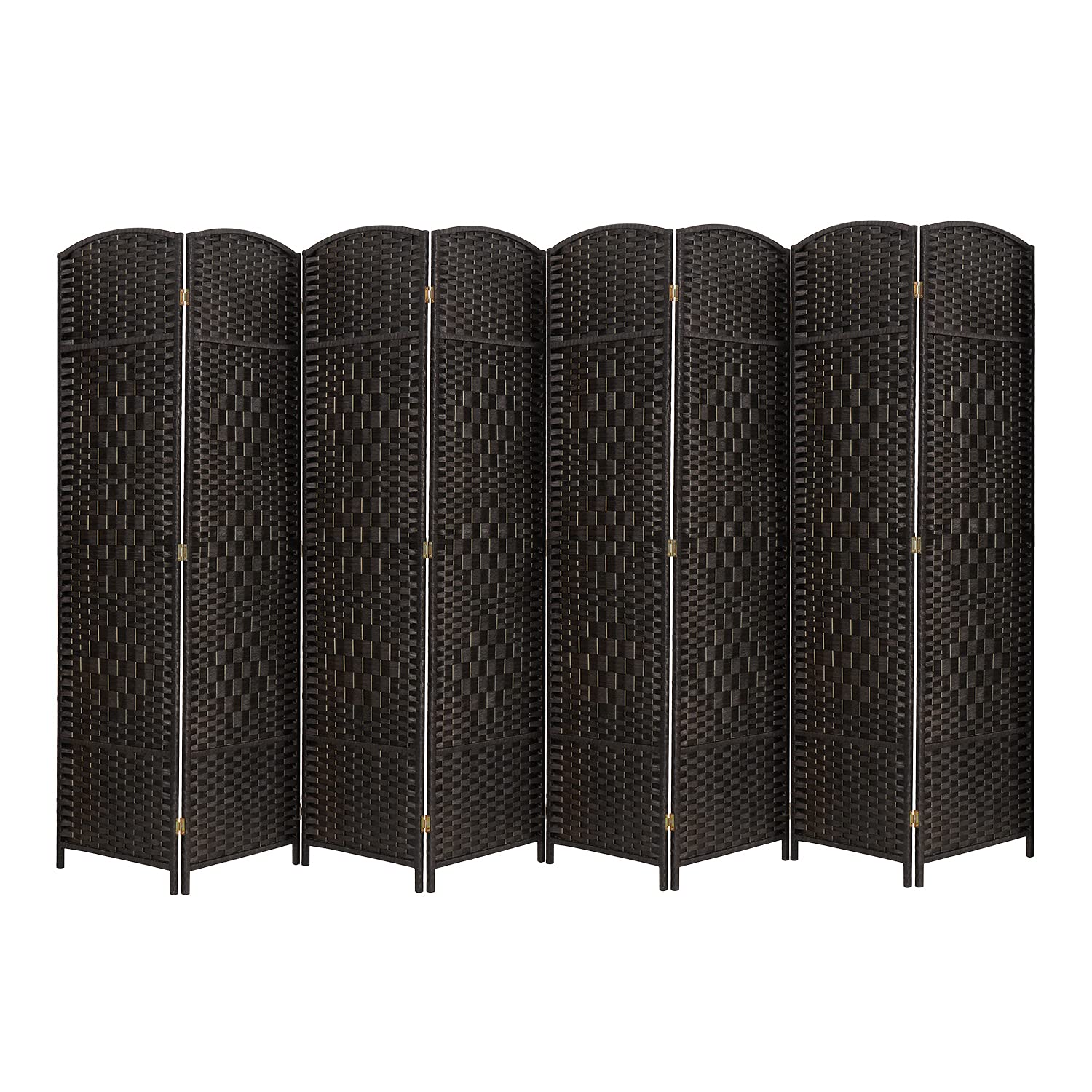 8 Panel Freestanding Room Divider - 6ft Folding Privacy Screen for Home & Office - Indoor/Outdoor Use (Coffee Brown) - Perfect for Living Rooms, Bedrooms, Patios & Workspaces