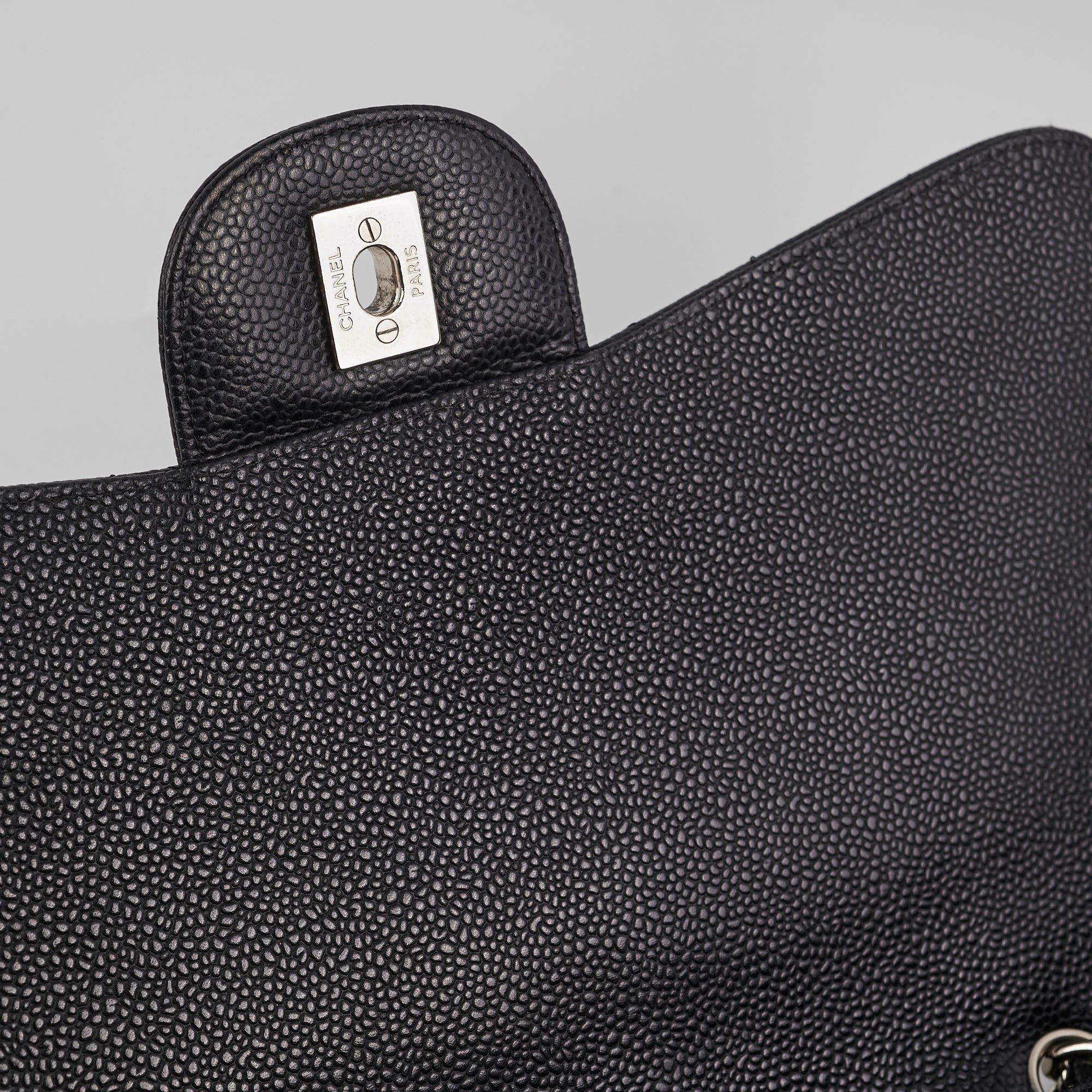 Chanel Single Flap Jumbo Caviar Black Leather Shoulder Bag - Luxury Designer Handbag for Women | Perfect for Work, Evening Events & Everyday Use