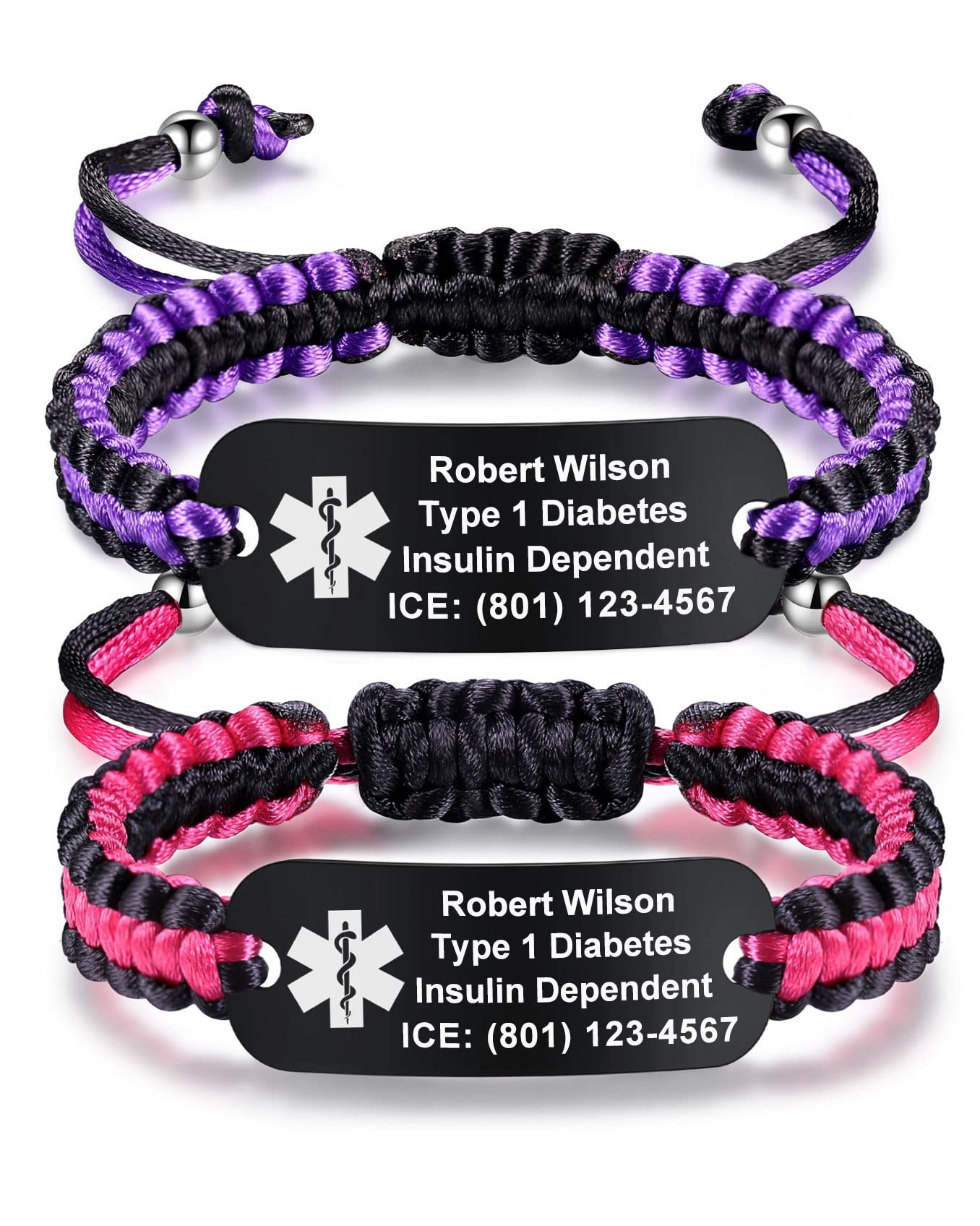 Personalized Medical Alert Bracelet for Women & Men - Adjustable Custom Medical ID Bracelet with Engraved Info - Ideal for Diabetes, Allergies & Emergency Identification
