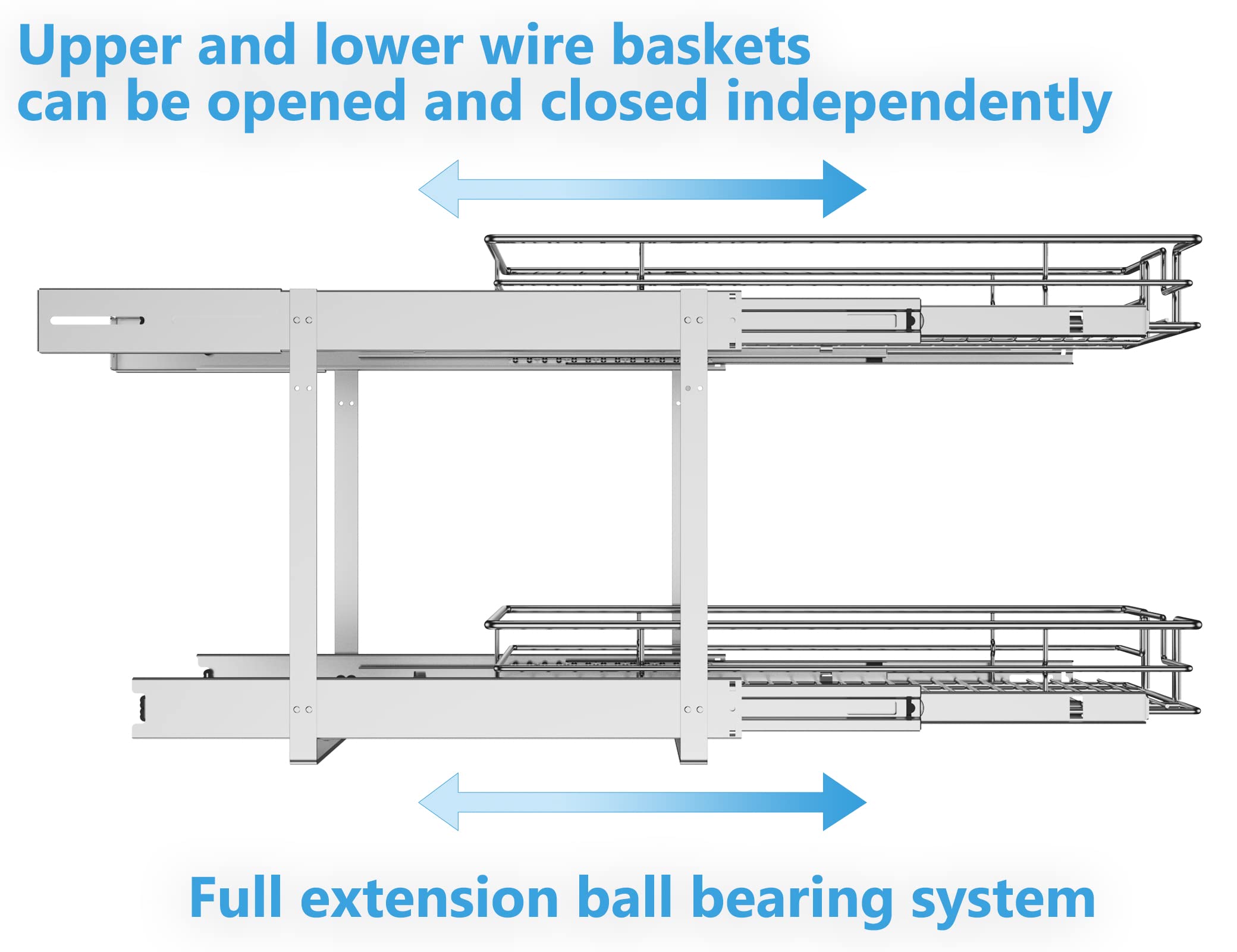 LOVMOR 2-Tier Slide Out Cabinet Organizer - 28½