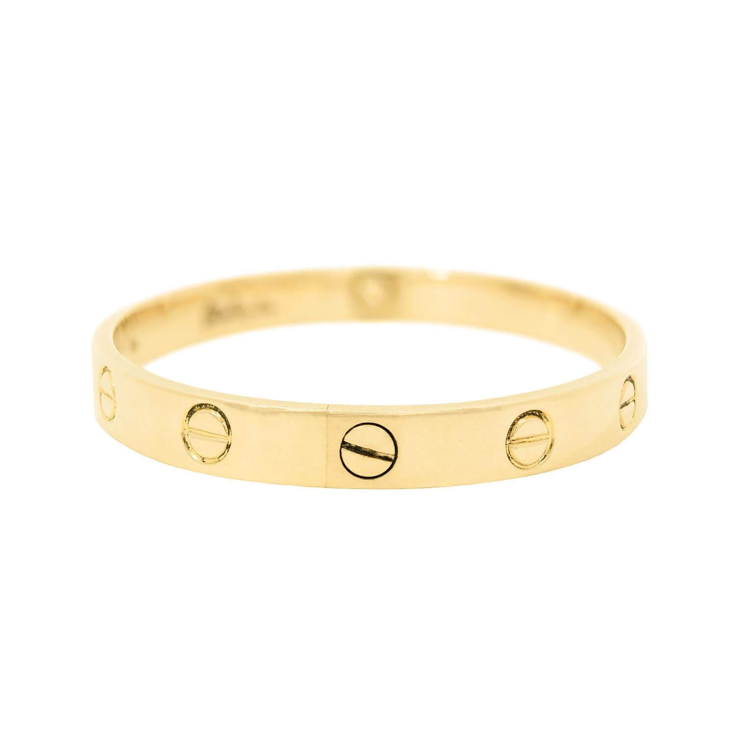 Vintage Cartier Love Bracelet in 18k Gold by Aldo Cipullo - Classic Luxury Jewelry for Women, Perfect for Anniversaries, Weddings & Special Occasions