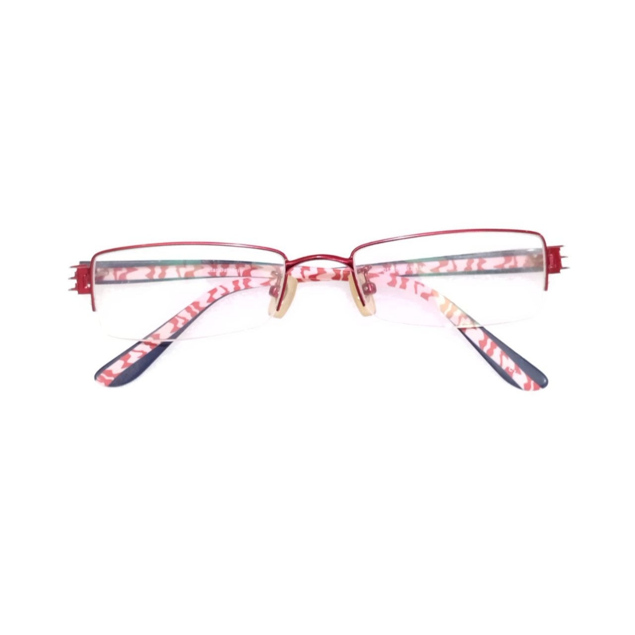 Stylish Red Supra Half Rimless Blue Light Blocking Glasses for Women - X013 - Perfect for Computer Work, Gaming & Screen Time Protection