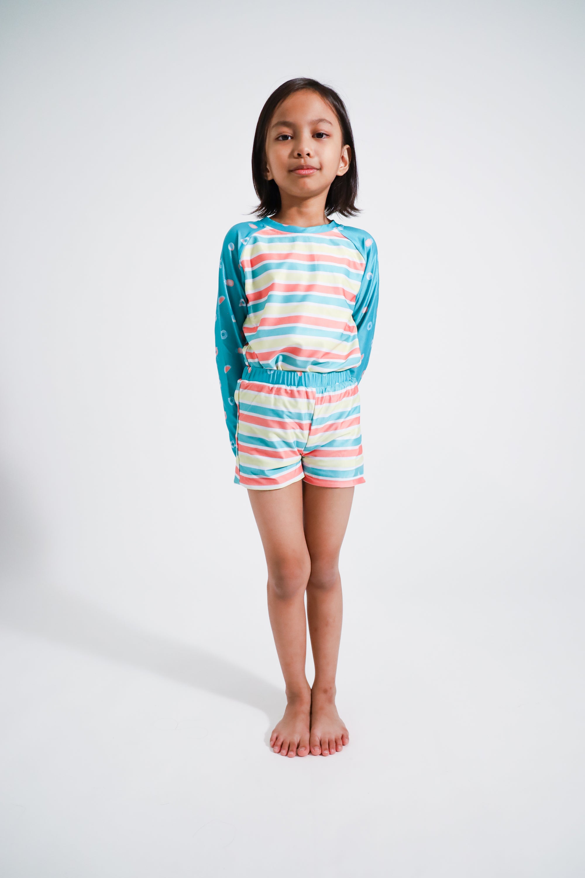 **Echo Kids' Unisex Reversible Swim Shorts - Quick-Dry, Comfortable Swim Trunks for Boys & Girls - Striped Beach, Pool & Lounge Wear**
