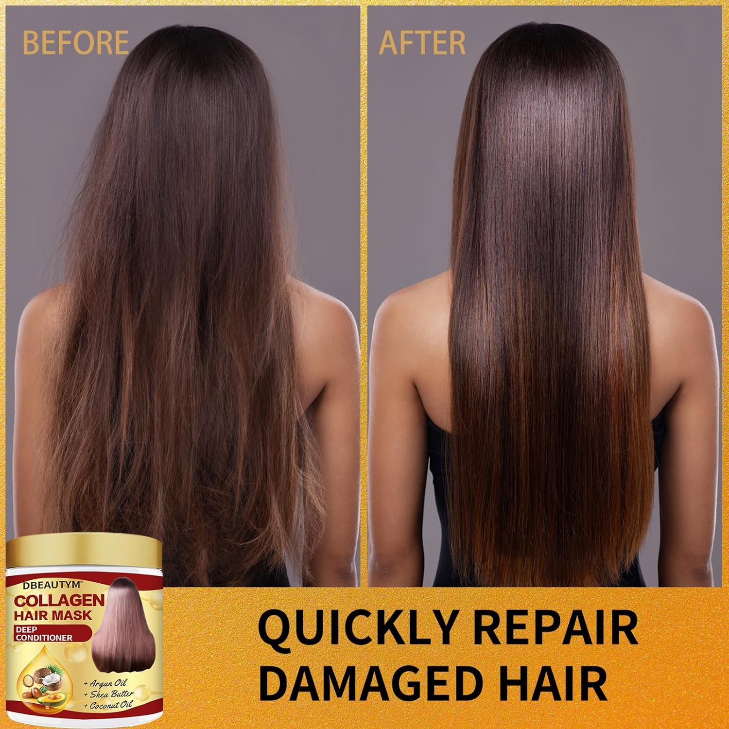 Collagen Hair Mask & Rosemary Hair Growth Oil - Deep Conditioning Treatment for Dry Damaged Hair - Natural Hair Regrowth Solution for Men & Women - Perfect for Daily Hair Care & Salon-Quality Results at Home