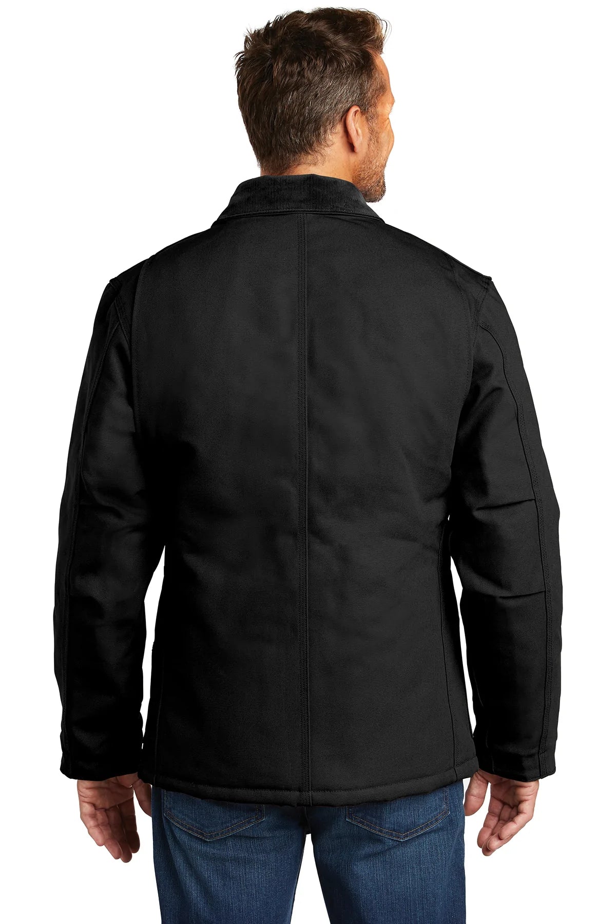 Carhartt Duck Traditional Customized Coat for Men - Heavy Duty Work Jacket, Black | Durable Outdoor Workwear for Construction, Farming & Cold Weather