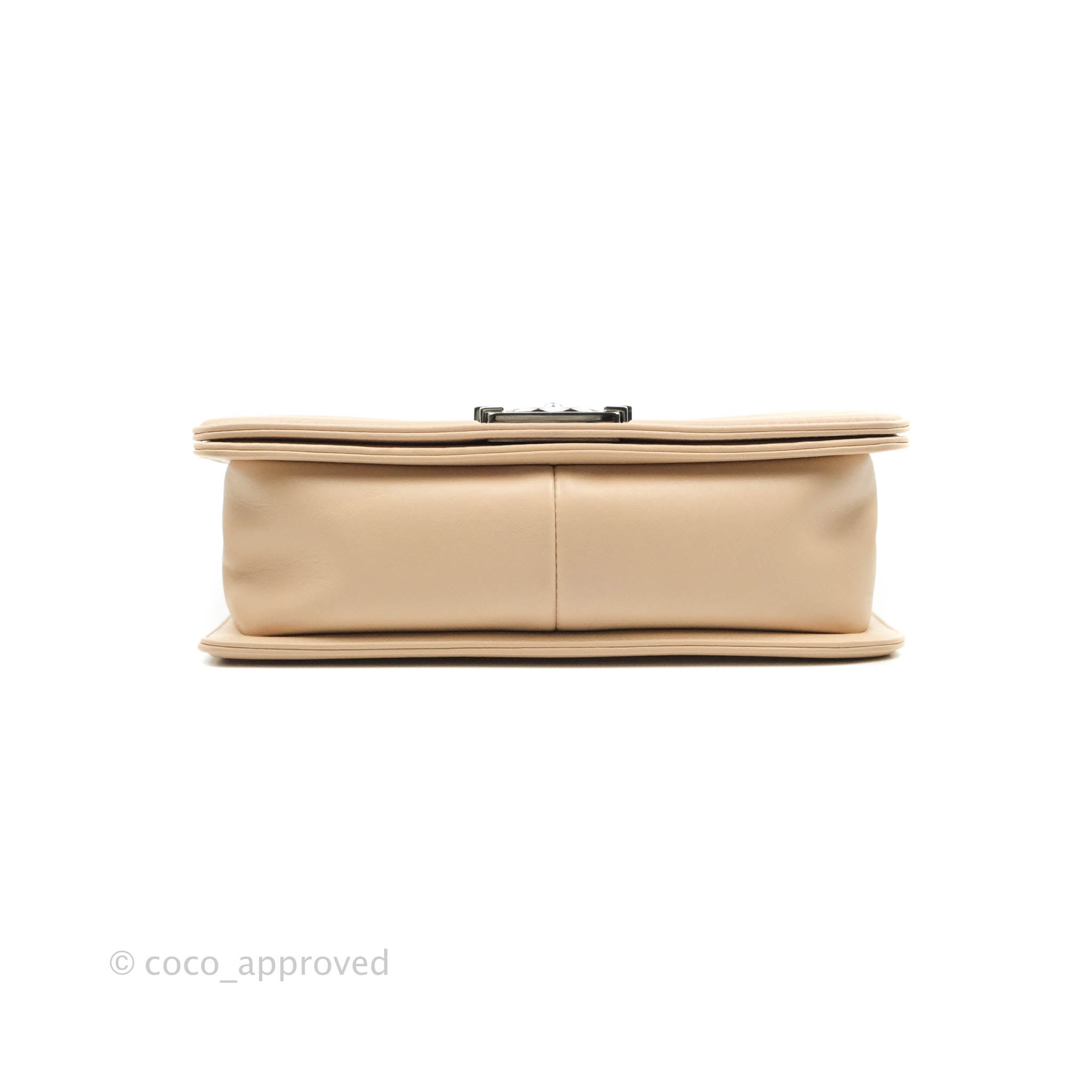 Chanel Chevron Medium Boy Bag in Light Pink Beige Calfskin with Silver Hardware - Luxury Crossbody Bag for Women, Perfect for Date Night & Special Occasions