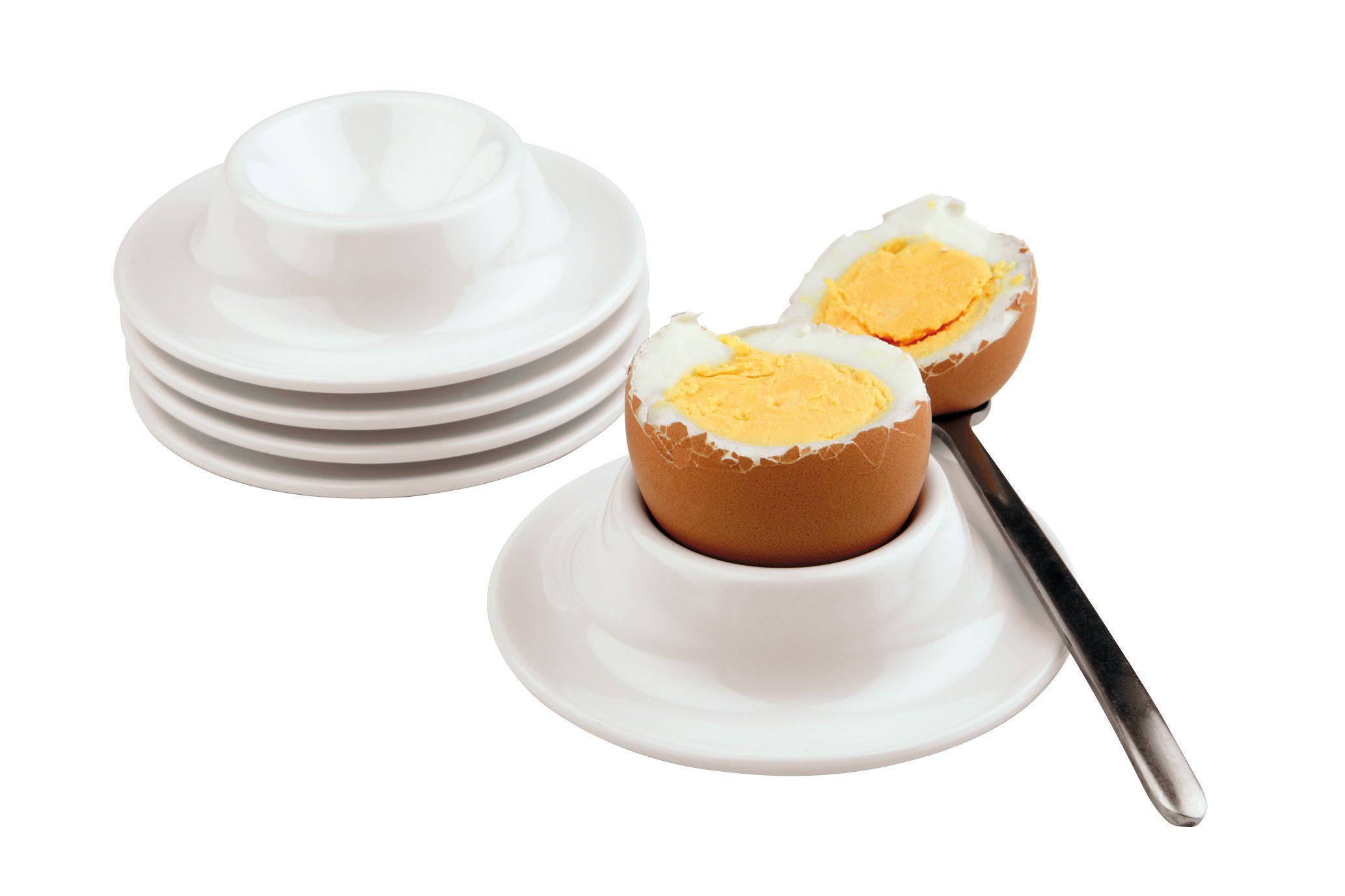 Paderno World Cuisine 4-Piece White Melamine Egg Cups Set - Perfect for Breakfast, Brunch, and Easter Decorations