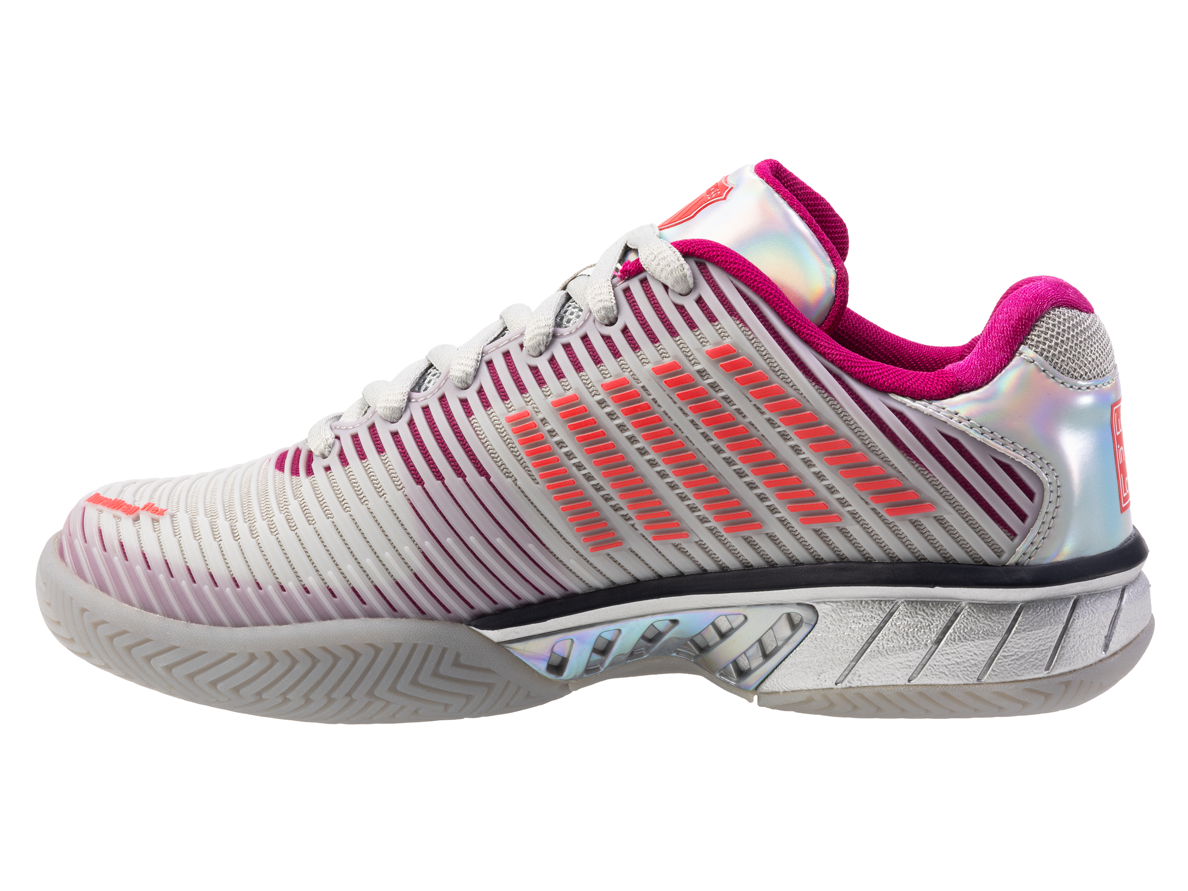 Hypercourt Express 2 Women's Tennis Shoes - Lucky in Love Color (Silver/Harbour Mist/Dragon Fruit) | Lightweight & Durable for Court Play, Training & Casual Wear