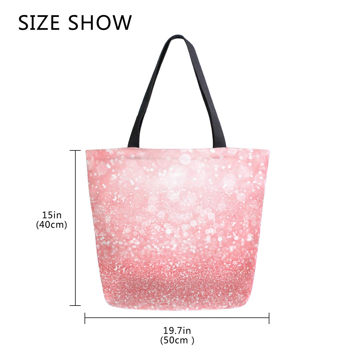 Eco-Friendly Coral Pink Canvas Tote Bag - Reusable Grocery Shopping Bag with Sturdy Handles - Perfect for Groceries, Beach Trips & Daily Commute