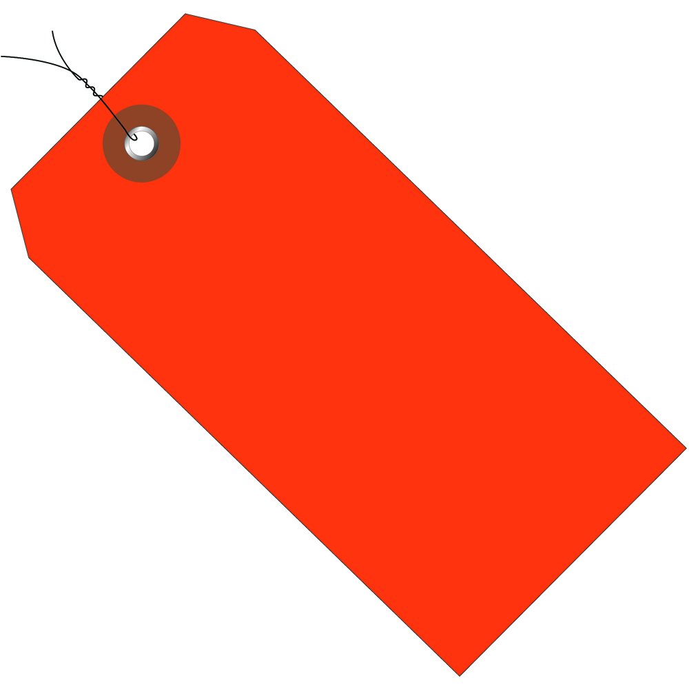 Aviditi 100-Pack Orange Waterproof Plastic Shipping Tags 6.25