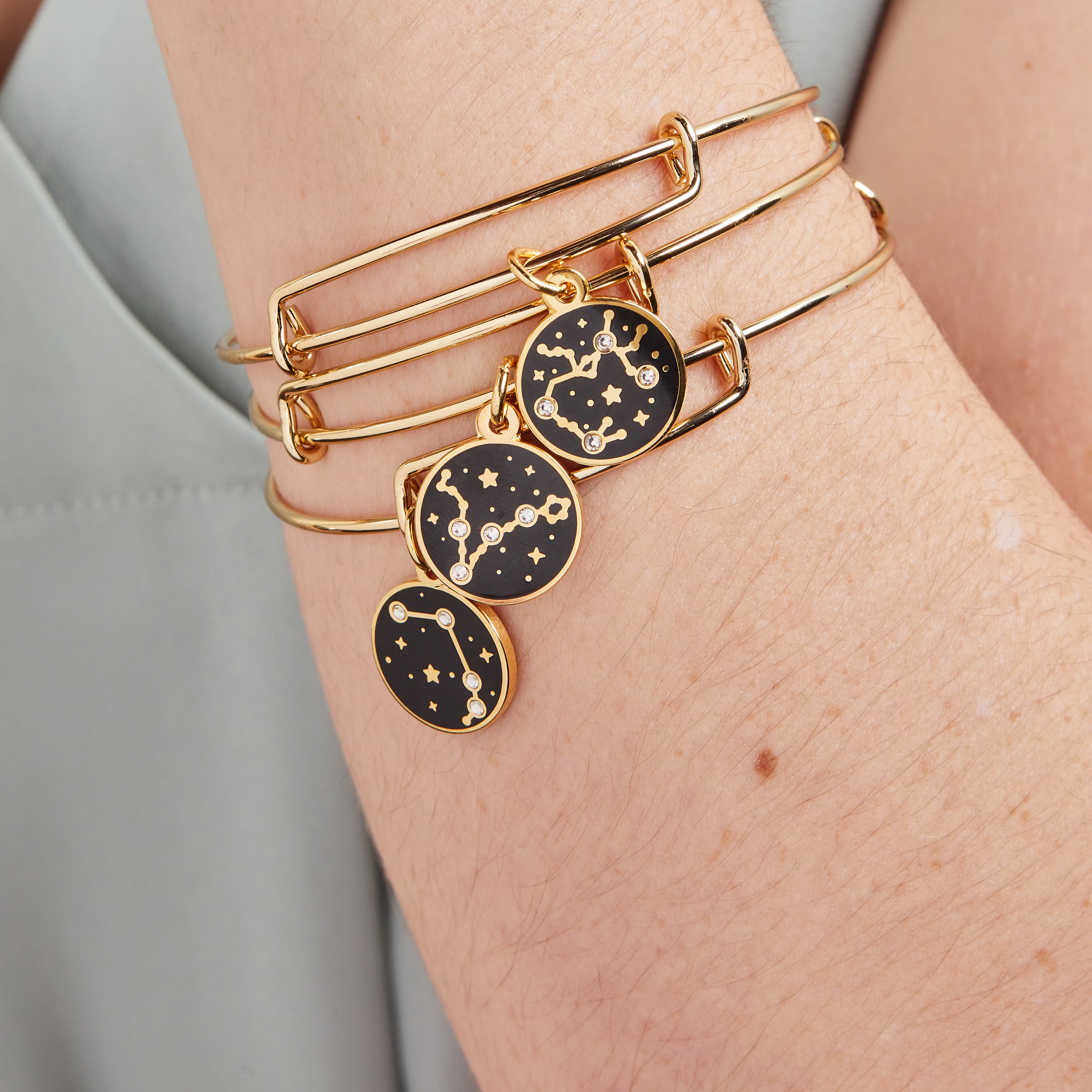 Aquarius Zodiac Charm Bracelet - Sterling Silver Adjustable Bangle for Women - Perfect for Birthday Gifts, Daily Wear & Astrology Lovers