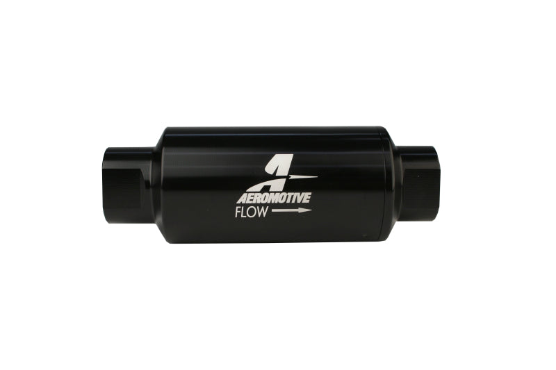 Aeromotive AN 10 Black Inline Fuel Filter 100 Micron - High Performance Fuel Filtration for Racing, Automotive & Marine Applications