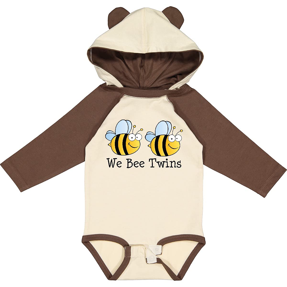 Inktastic We Bee Twins Long Sleeve Baby Bodysuit - Adorable Matching Outfit for Twins, Siblings & Family Photos | Soft Cotton Infant Romper for Newborns, Baby Girls & Boys