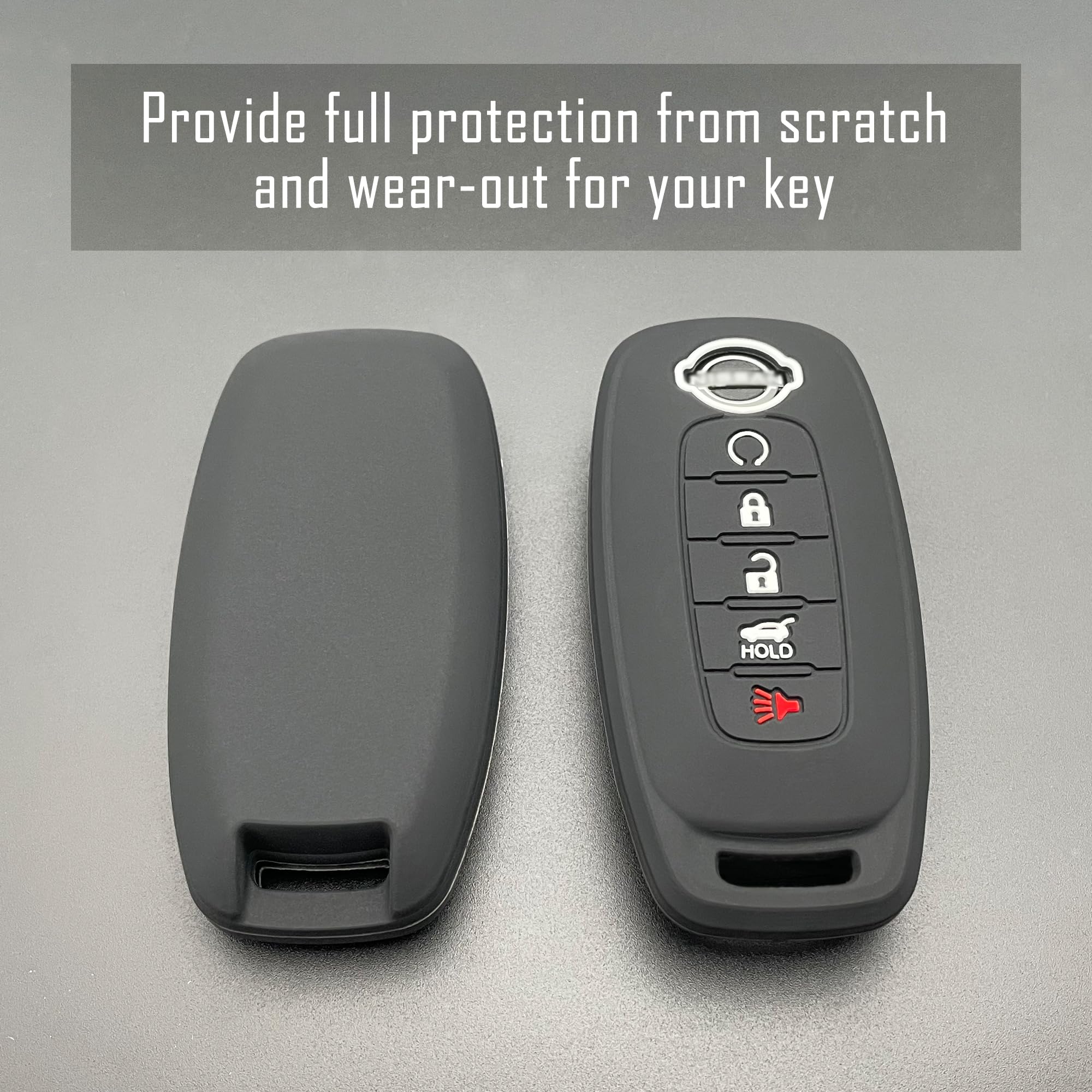 Premium Silicone Key Fob Cover for 2023-2025 Nissan Rogue, Pathfinder & 2024-2025 Sentra - 5-Button Design, 2-Pack (Black) - Durable Protection Against Drops, Scratches & Daily Wear - Perfect for Car Owners Who Want Style and Functionality