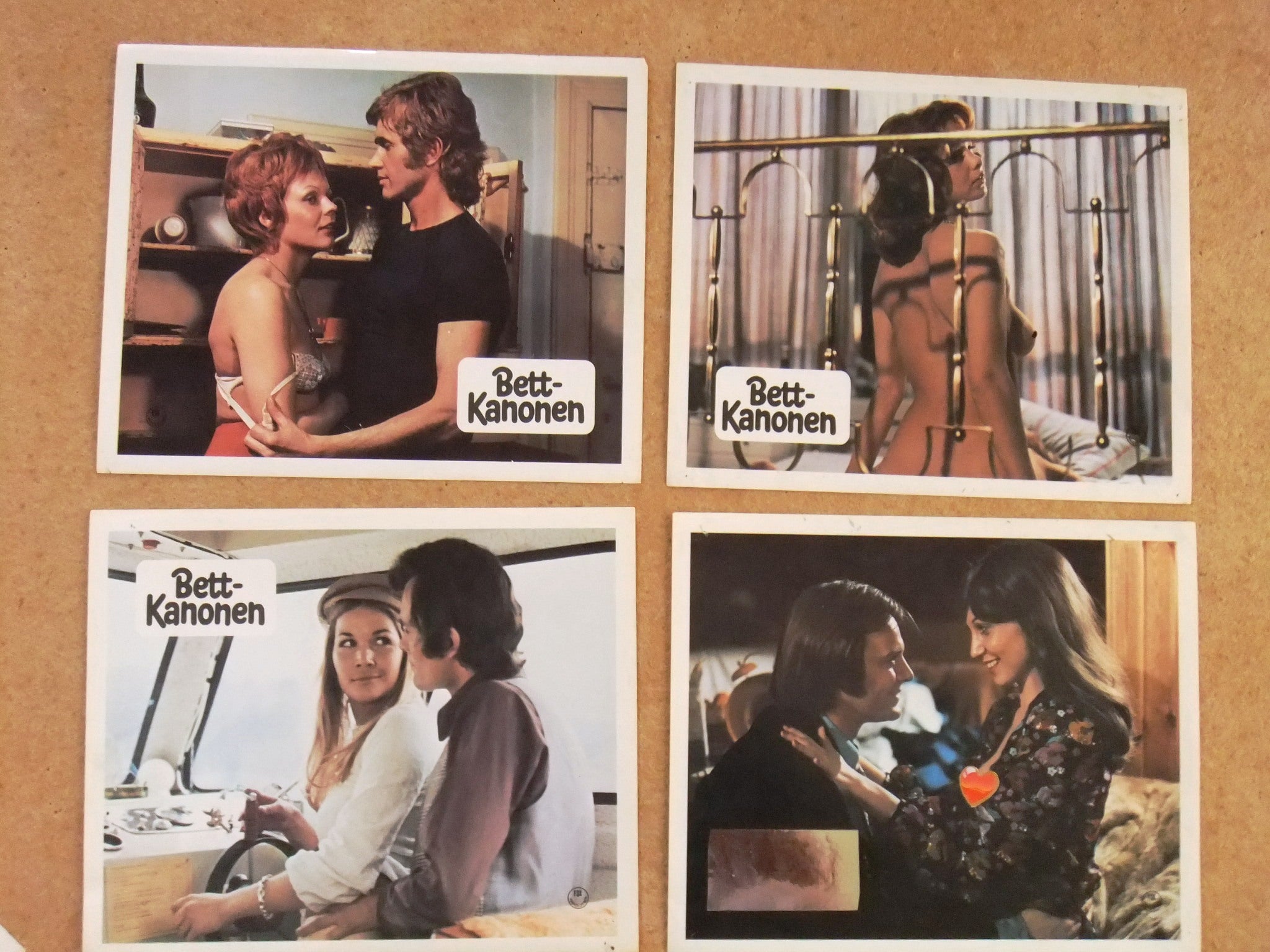 Vintage 1970s German Lobby Cards Set of 12 - Bettkanonen Movie by Heidrun Hankammer & Judith Fritsch - Classic Cinema Collectibles for Film Enthusiasts and Home Theater Decor