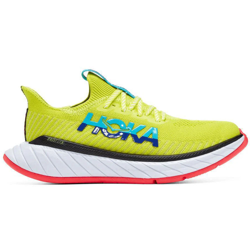 Hoka Carbon X 3 Running Shoes for Men - Evening Primrose/Scuba Blue - Size 12 D Medium - Lightweight Carbon Fiber Performance Sneakers for Marathon Training & Road Running