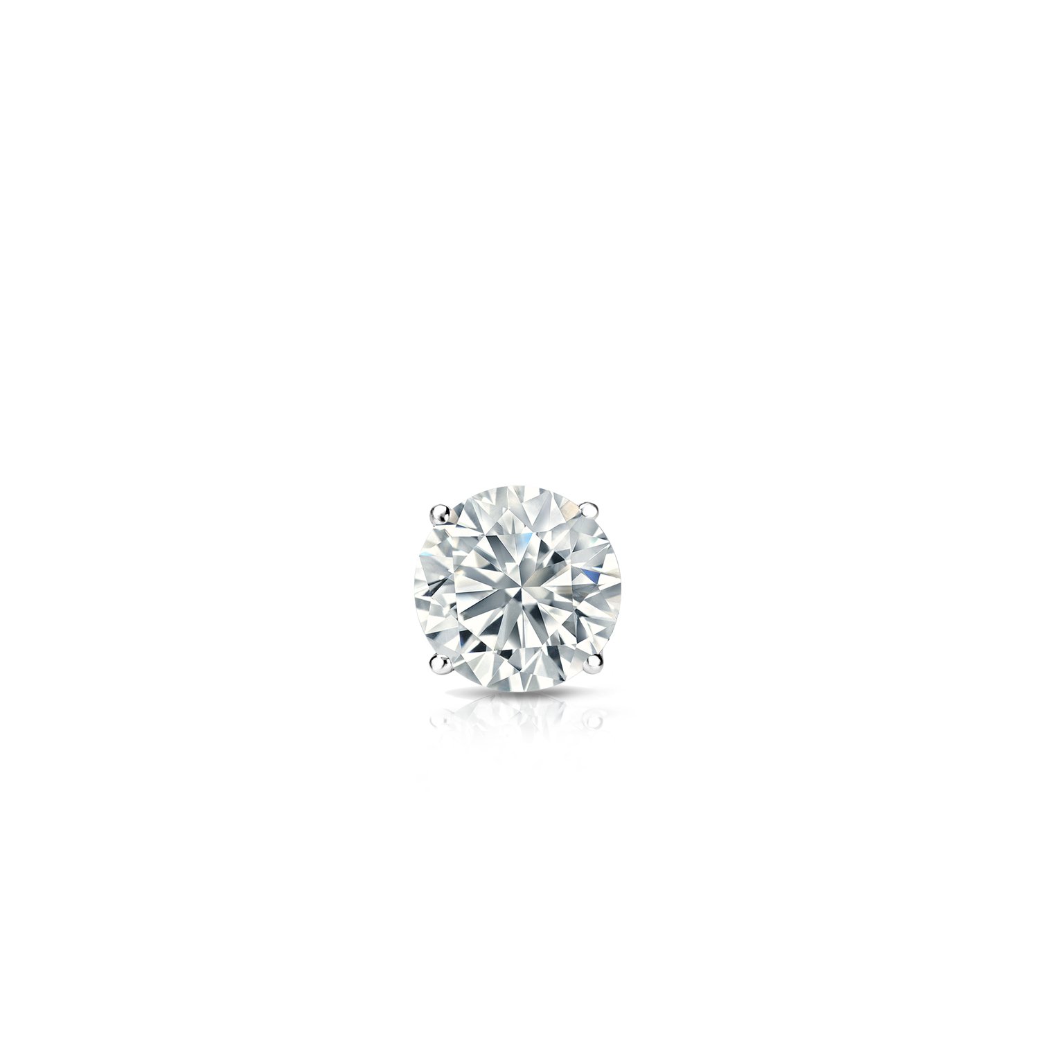14K White Gold 4-Prong Basket Round Diamond Stud Earrings (1/8-1 ct, O-Color, I2-I3 Clarity) Screw Back Closure - Perfect for Weddings, Anniversaries & Special Occasions